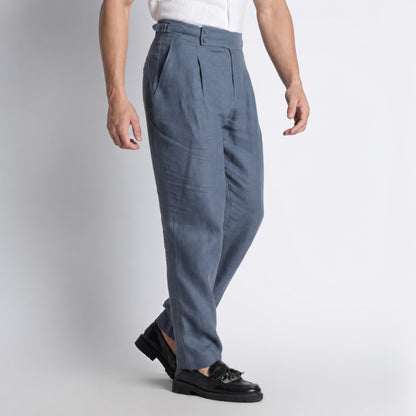 Regent – Tailored Gurkha Linen Trousers – Pacific
