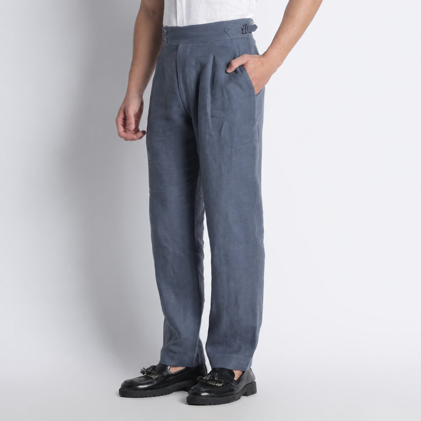 Regent – Tailored Gurkha Linen Trousers – Pacific