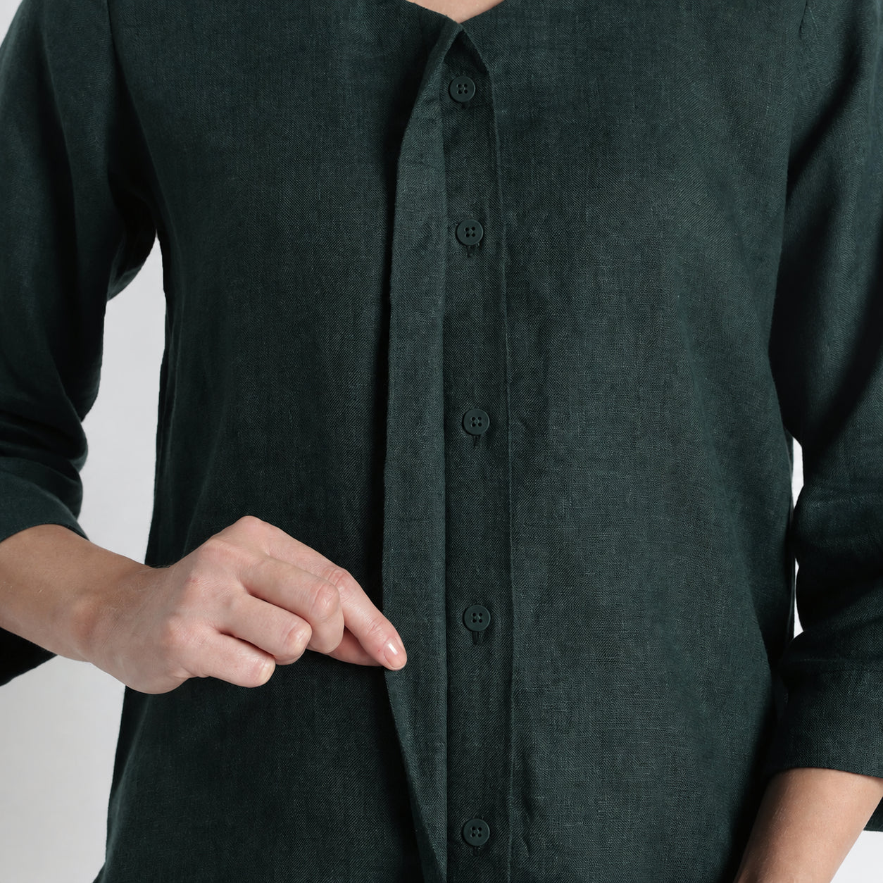 Gadot – Premium Concealed Placket Linen Shirt – Heron