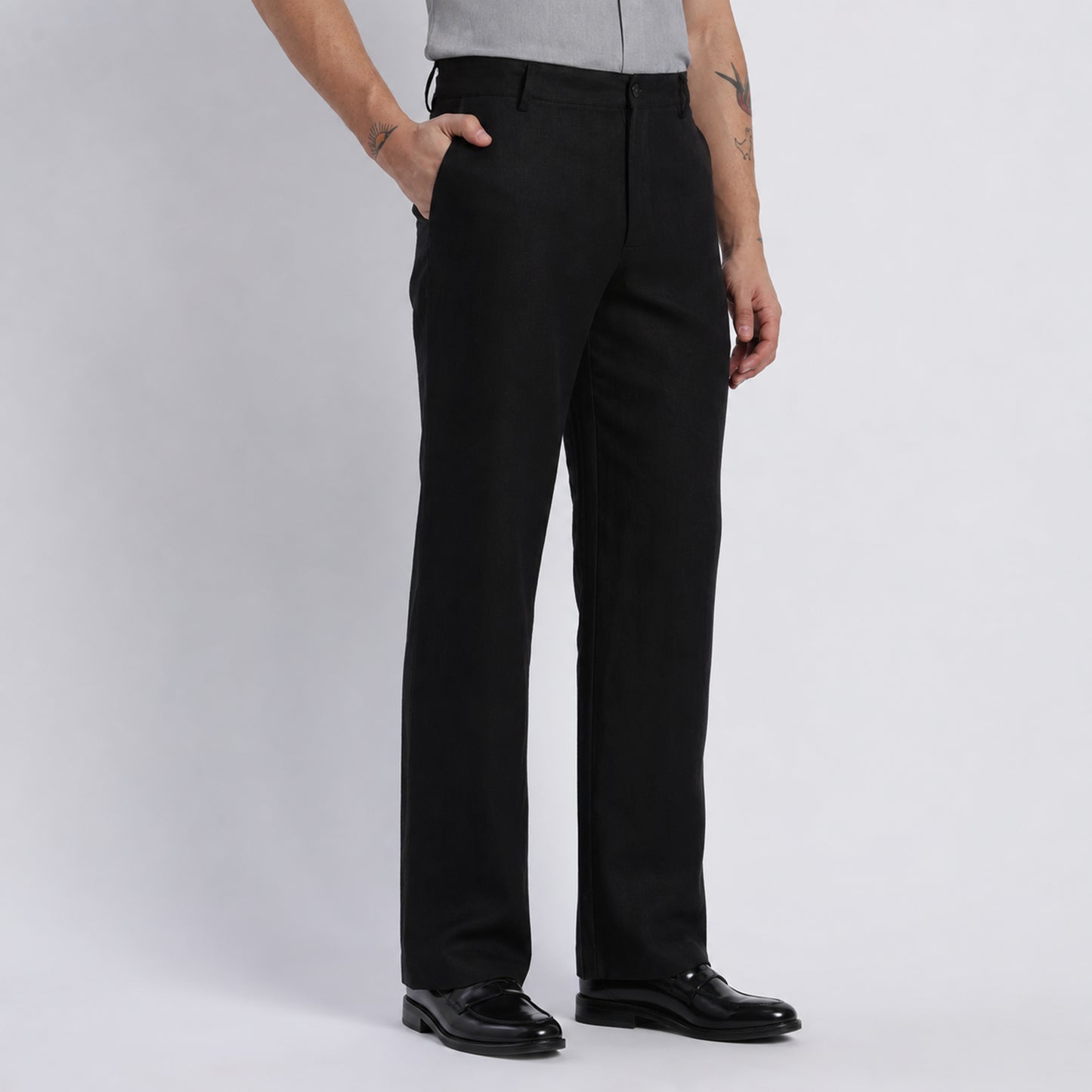 Beijing – Luxury Classic Straight Fit Pure Linen Trousers – Noiré