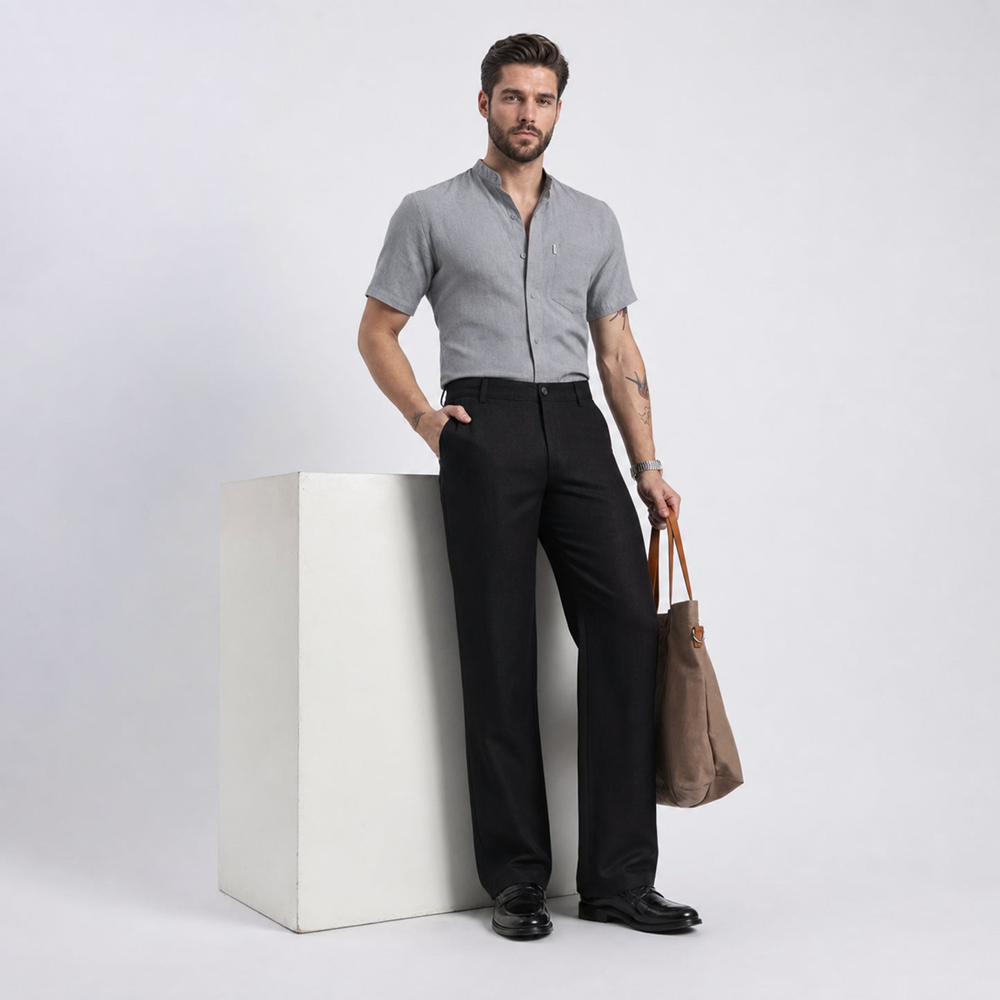 Beijing – Luxury Classic Straight Fit Pure Linen Trousers – Noiré