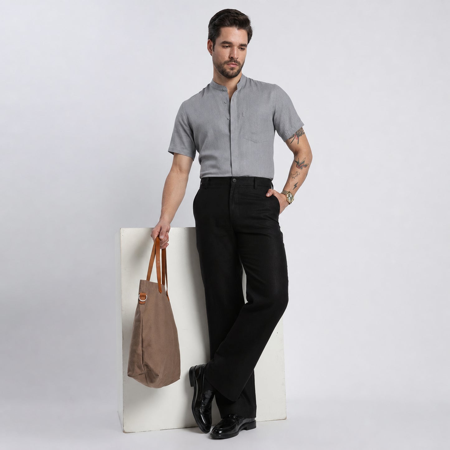 Beijing – Luxury Classic Straight Fit Pure Linen Trousers – Noiré