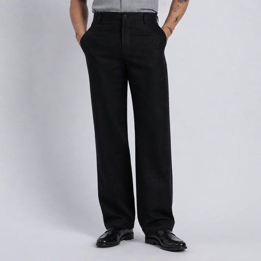 Beijing – Luxury Classic Straight Fit Pure Linen Trousers – Noiré
