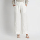 Summit – Pleated Wide-Leg Linen Trousers – Ivory