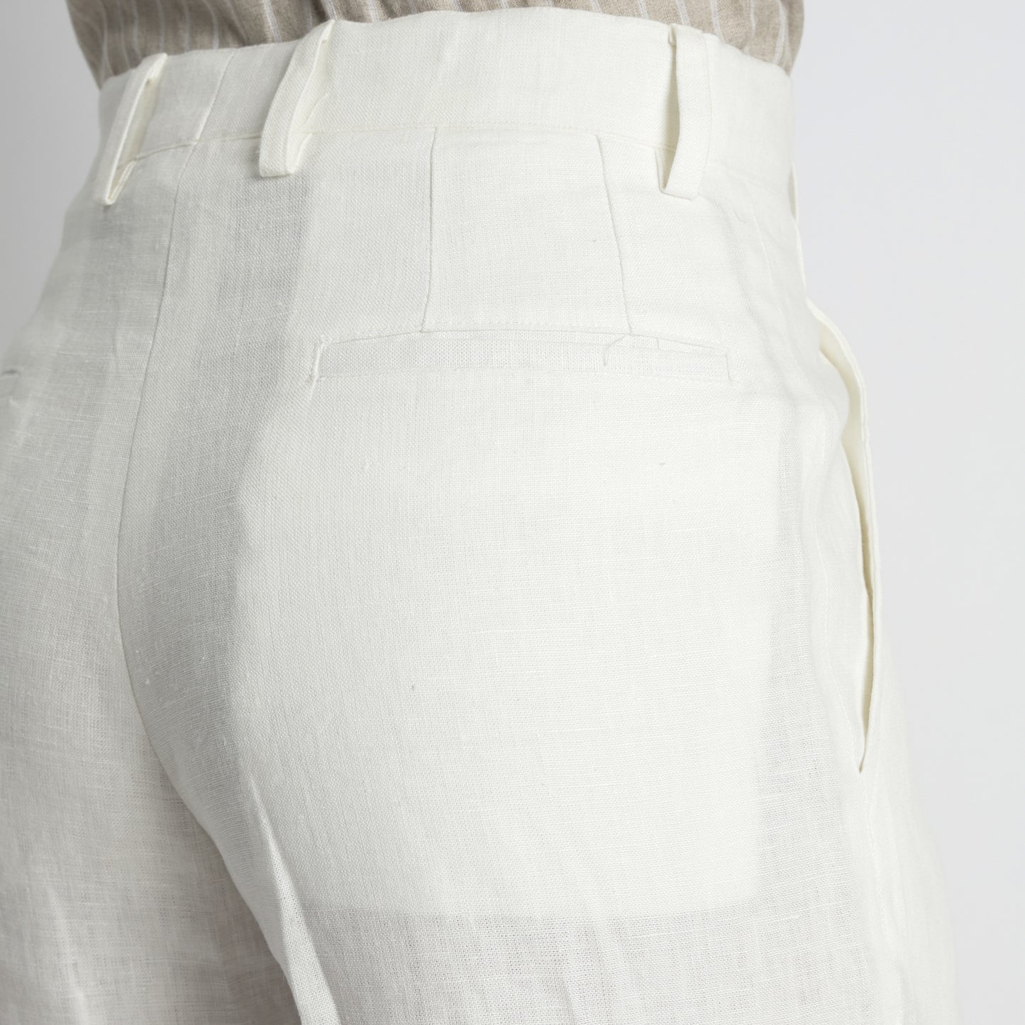 Summit – Pleated Wide-Leg Linen Trousers – Ivory