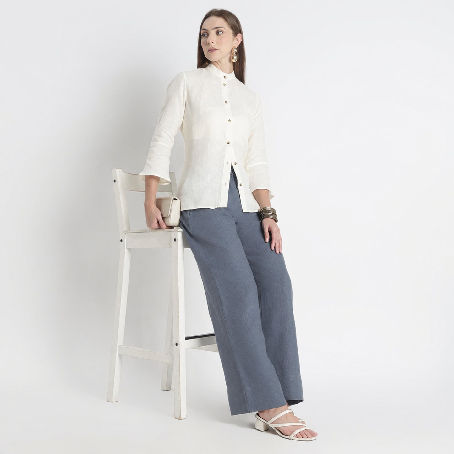 Sarah – Relaxed Drawstring Linen Lounge Pants – Pacific