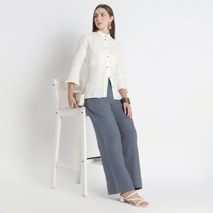 Sarah – Relaxed Drawstring Linen Lounge Pants – Pacific