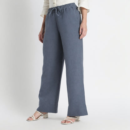 Sarah – Relaxed Drawstring Linen Lounge Pants – Pacific