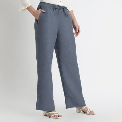 Sarah – Relaxed Drawstring Linen Lounge Pants – Pacific