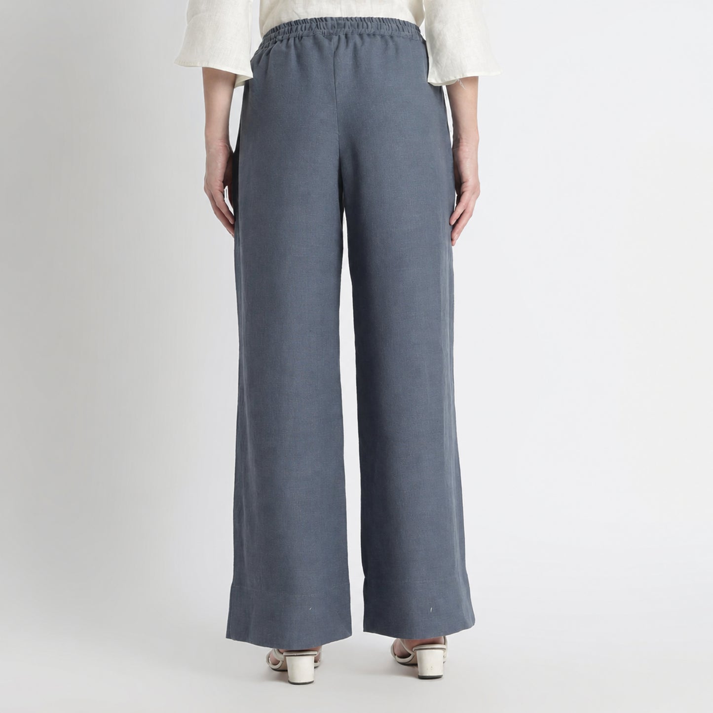 Sarah – Relaxed Drawstring Linen Lounge Pants – Pacific
