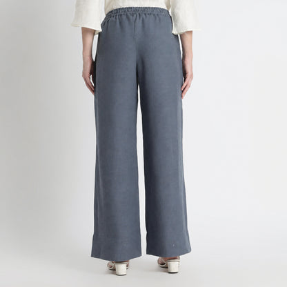 Sarah – Relaxed Drawstring Linen Lounge Pants – Pacific