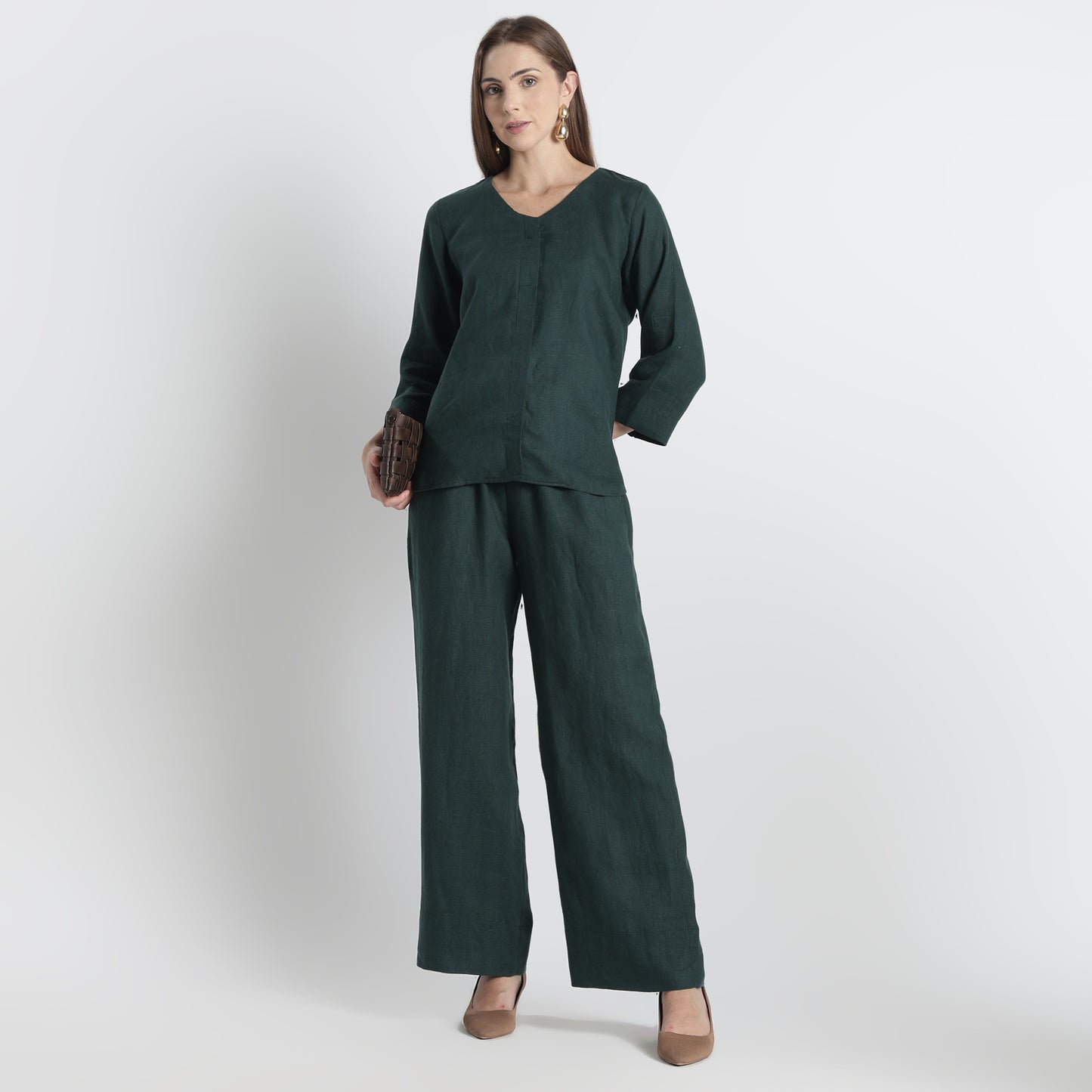 Gadot – Premium Concealed Placket Linen Shirt – Heron