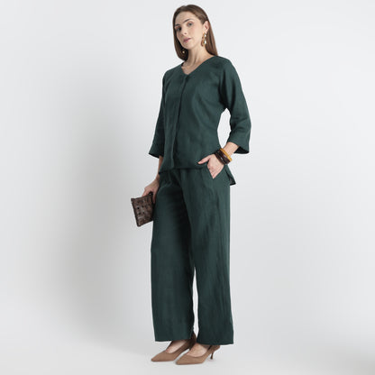 Gadot – Premium Concealed Placket Linen Shirt – Heron