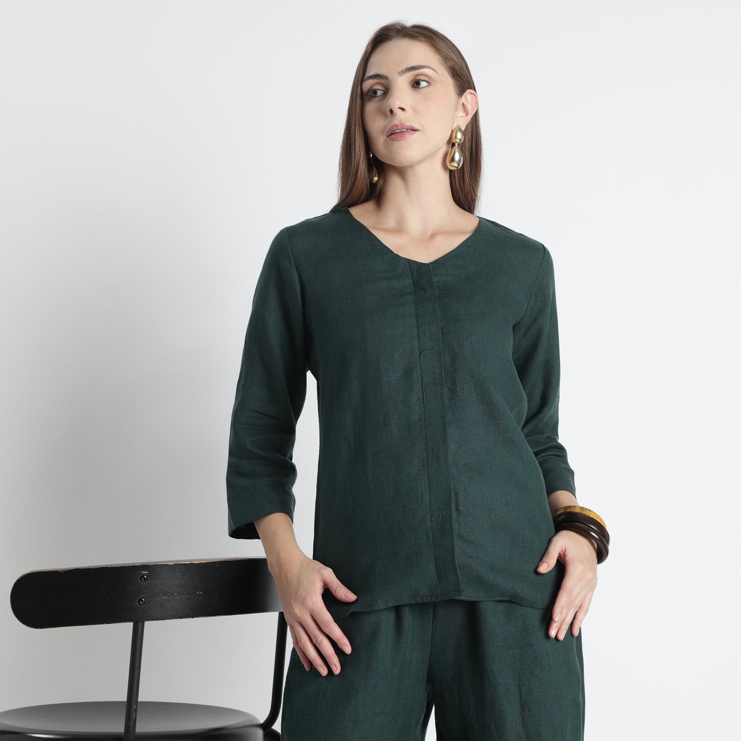 Gadot – Premium Concealed Placket Linen Shirt – Heron
