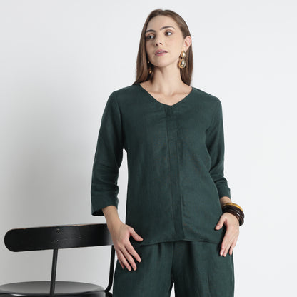 Gadot – Premium Concealed Placket Linen Shirt – Heron