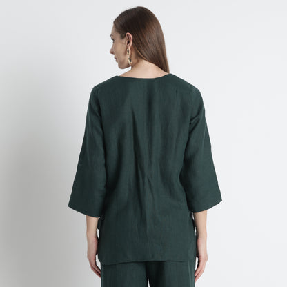 Gadot – Premium Concealed Placket Linen Shirt – Heron