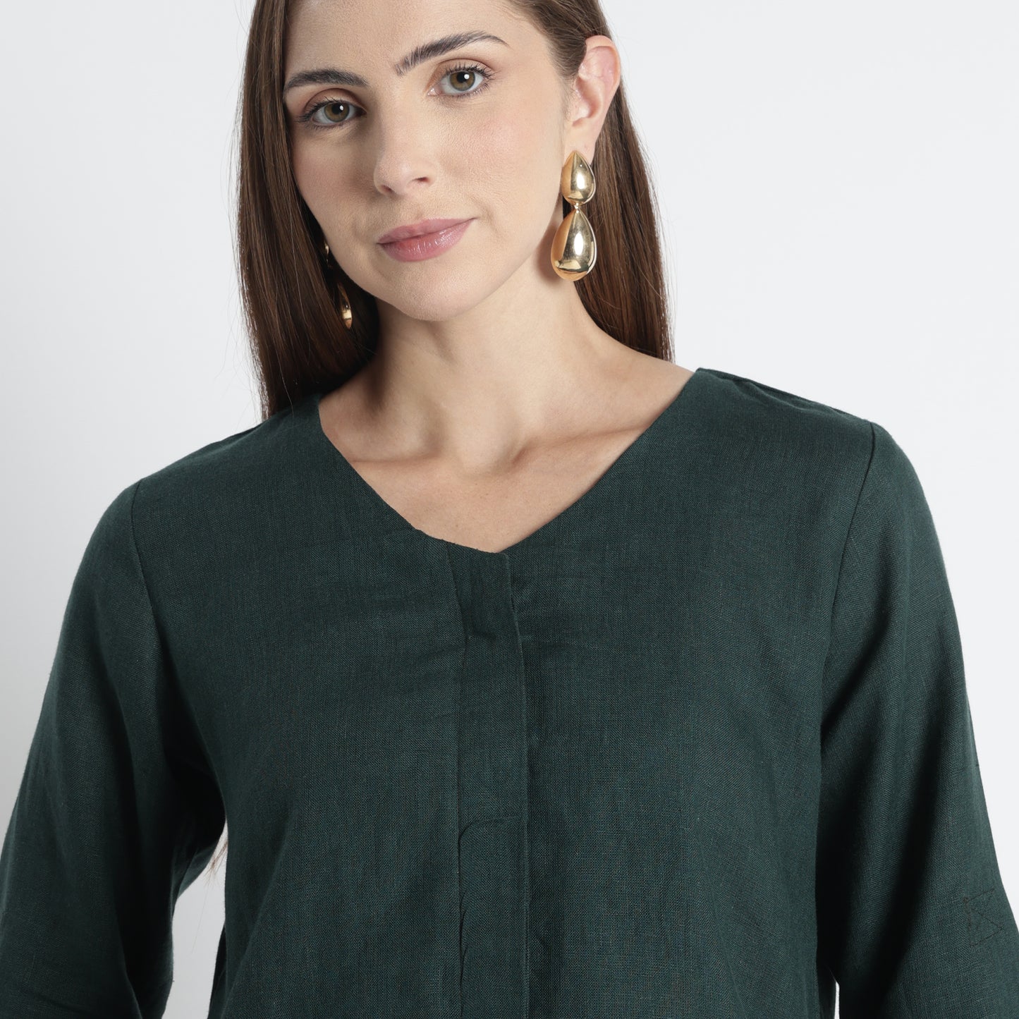 Gadot – Premium Concealed Placket Linen Shirt – Heron