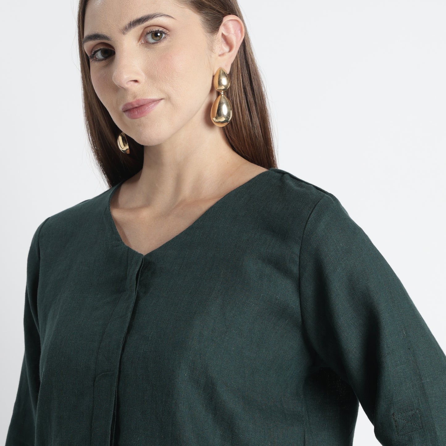 Gadot – Premium Concealed Placket Linen Shirt – Heron
