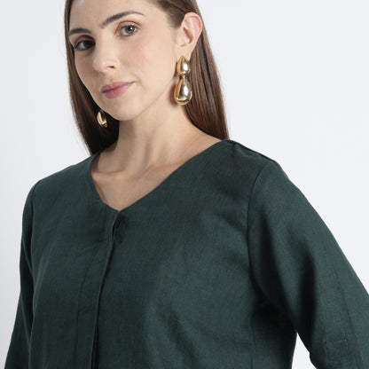 Gadot – Premium Concealed Placket Linen Shirt – Heron