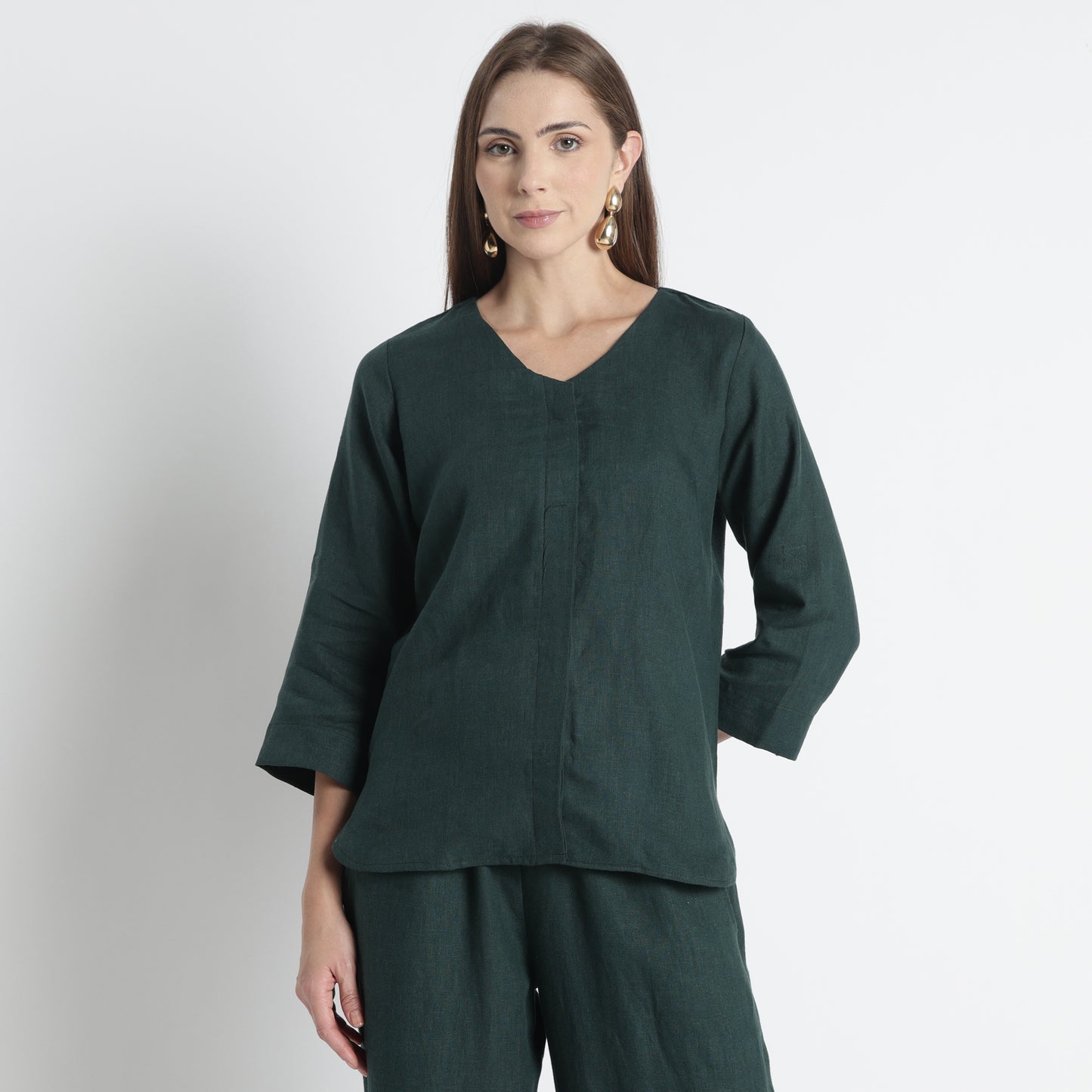 Gadot – Premium Concealed Placket Linen Shirt – Heron
