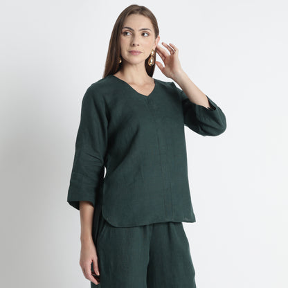 Gadot – Premium Concealed Placket Linen Shirt – Heron