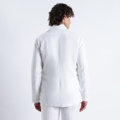 Senor – Luxury Tailored 25 Lea Pure Linen Blazer – Blanc