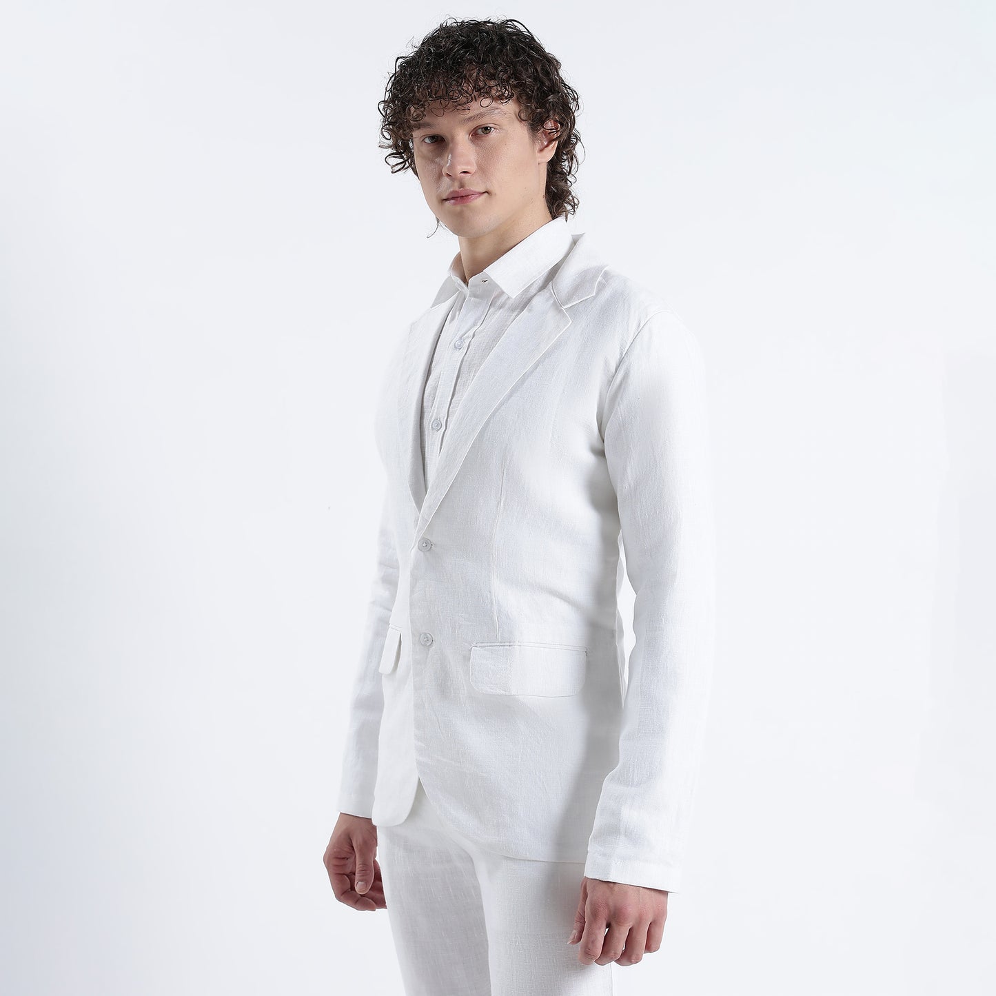 Senor – Luxury Tailored 25 Lea Pure Linen Blazer – Blanc