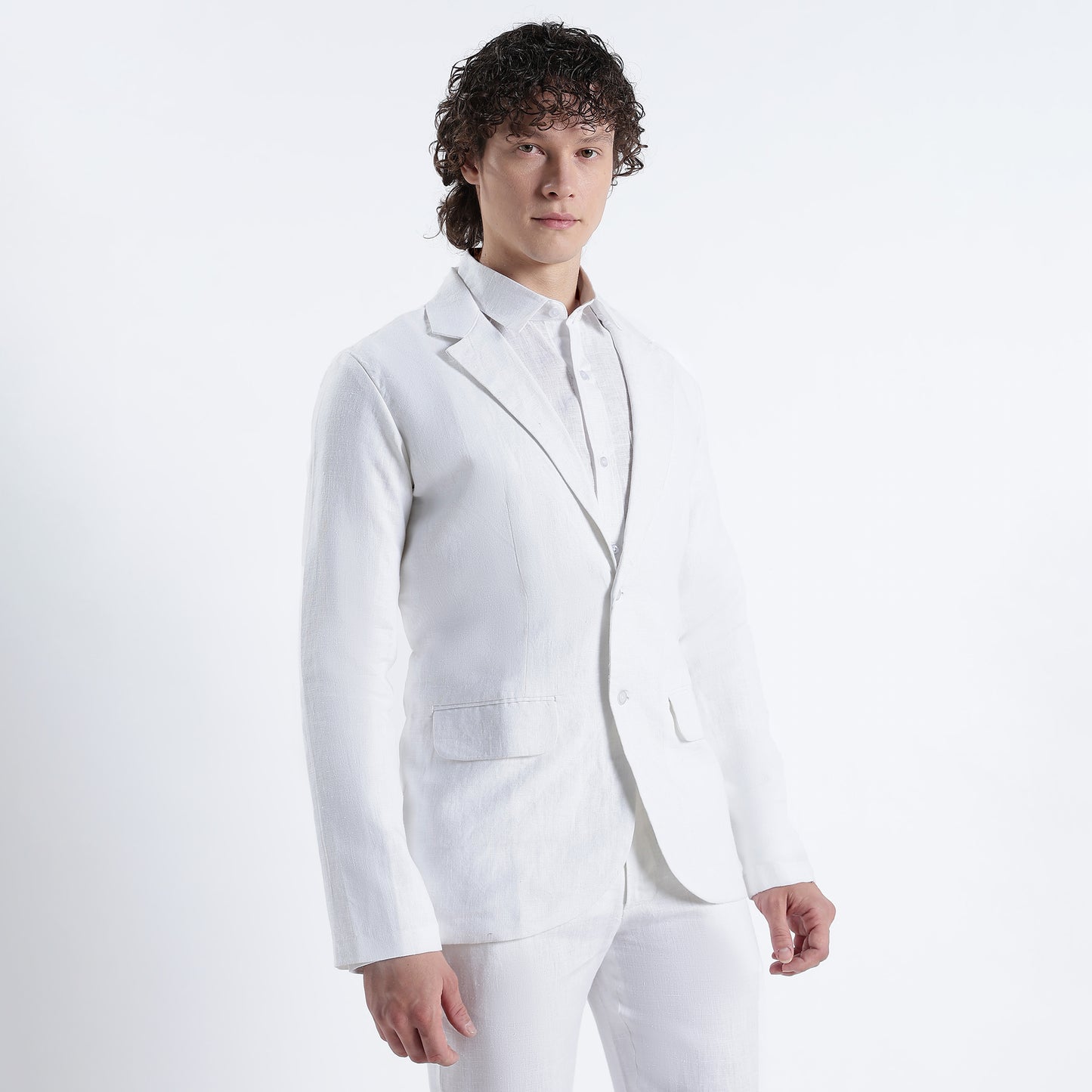 Senor – Luxury Tailored 25 Lea Pure Linen Blazer – Blanc