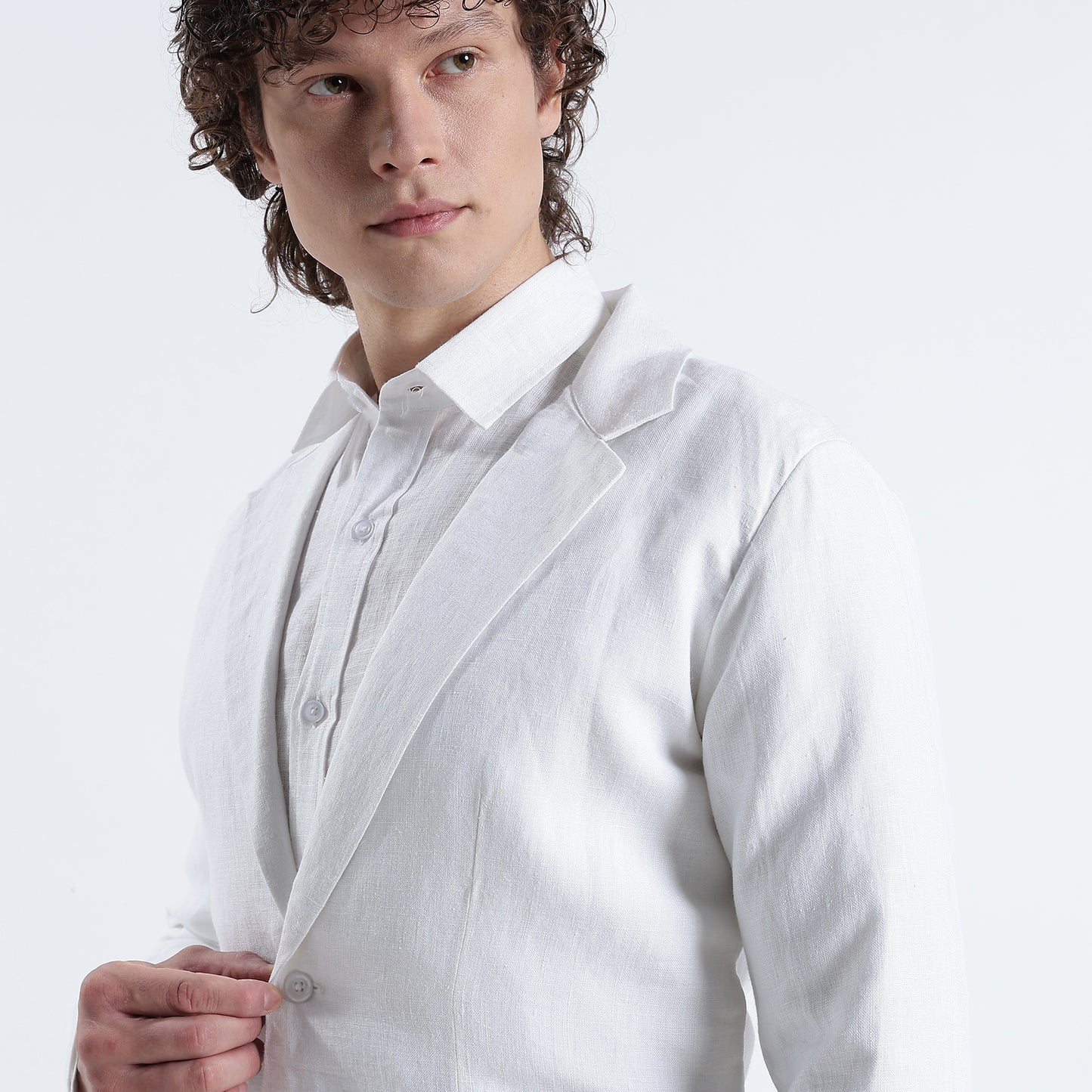 Senor – Luxury Tailored 25 Lea Pure Linen Blazer – Blanc