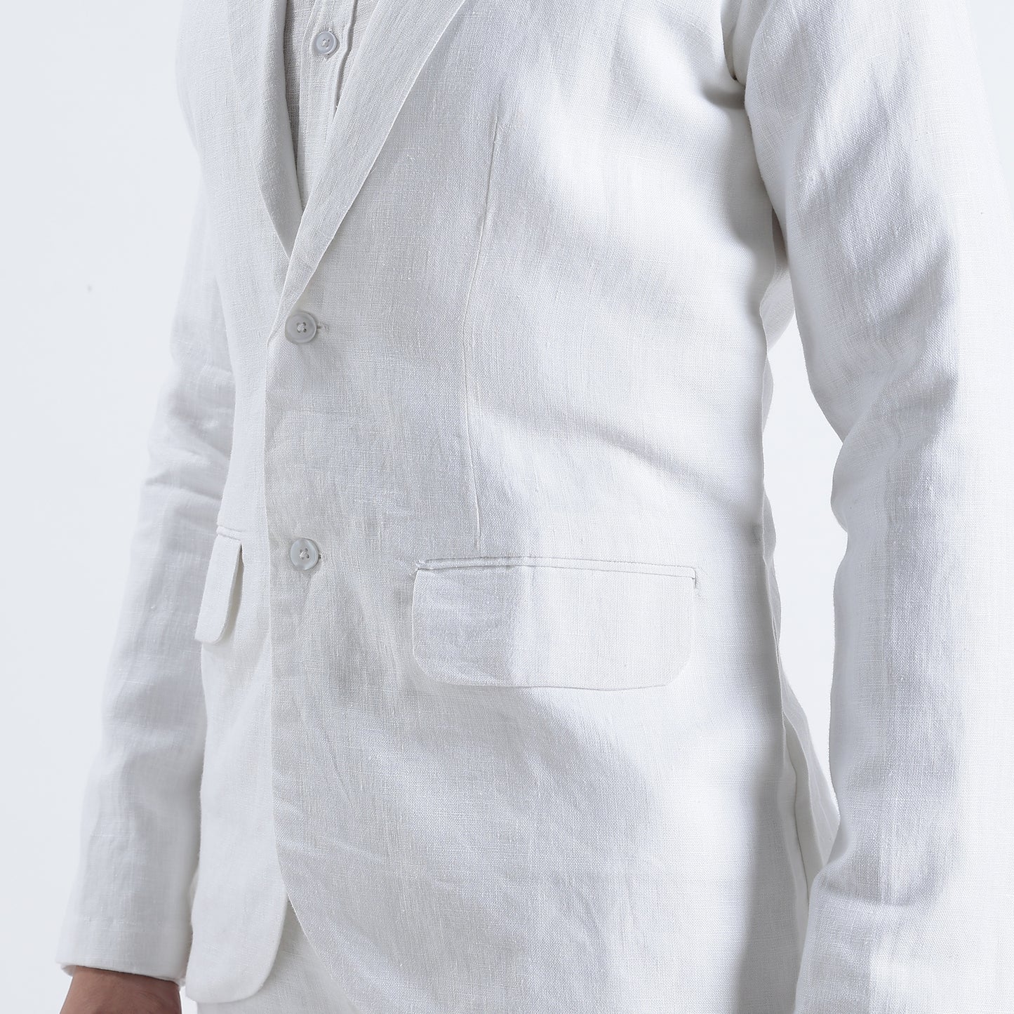 Senor – Luxury Tailored 25 Lea Pure Linen Blazer – Blanc