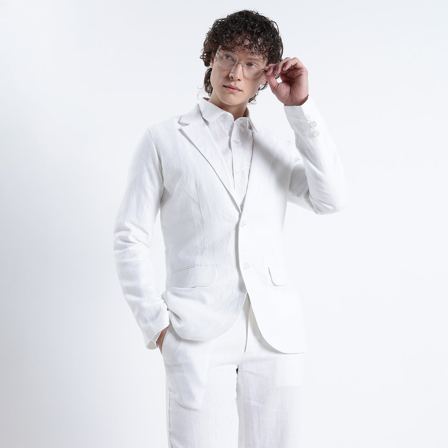 Senor – Luxury Tailored 25 Lea Pure Linen Blazer – Blanc
