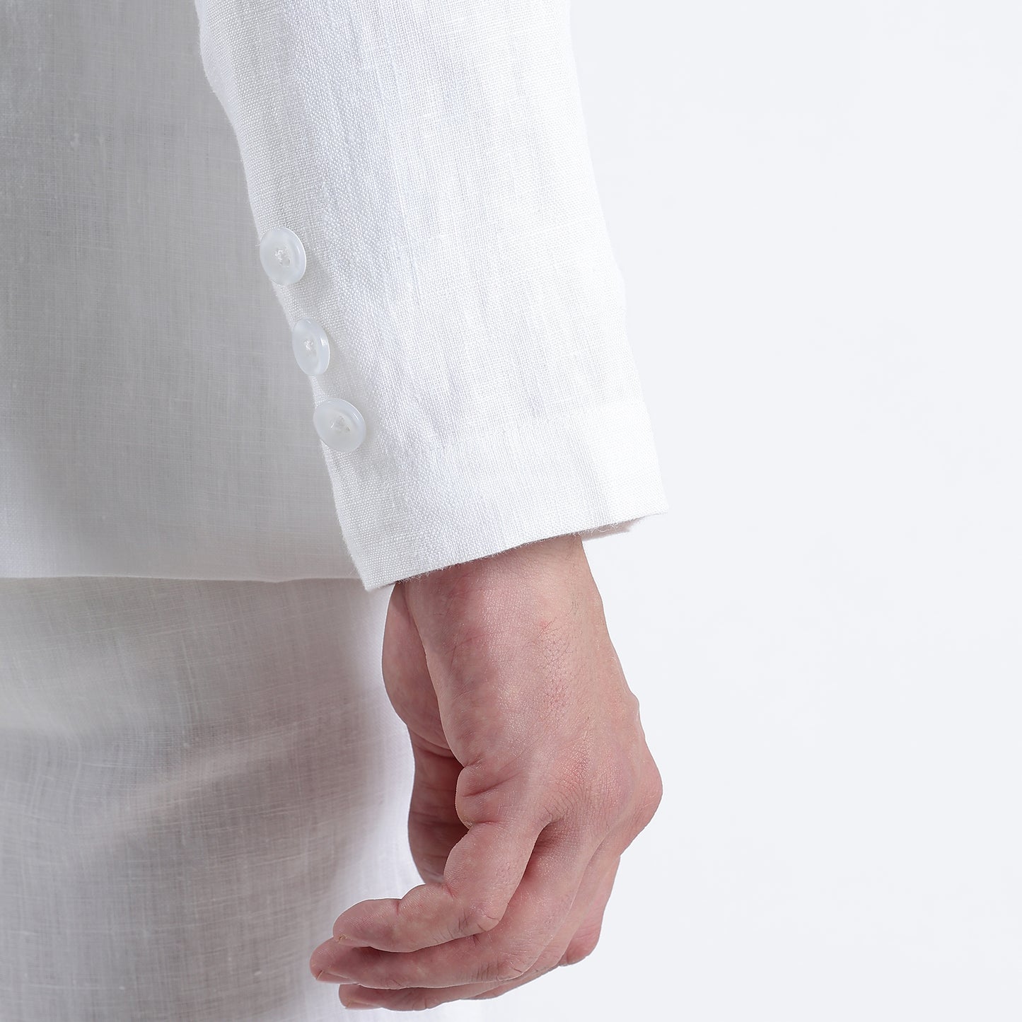 Valen – Luxury Double-Breasted 25 Lea Pure Linen Blazer – Blanc