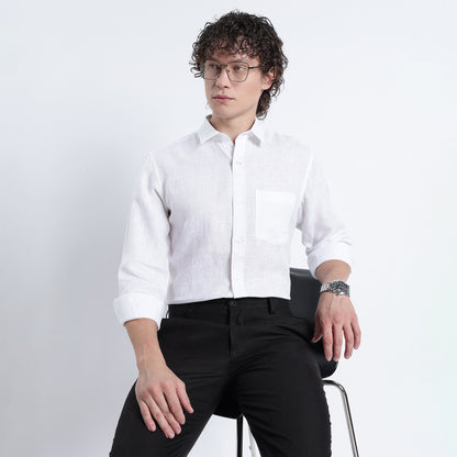 Bianco – Premium 40 Lea Linen Shirt – Blanc
