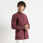 Vino – Premium High Collar Linen Shirt – Wine