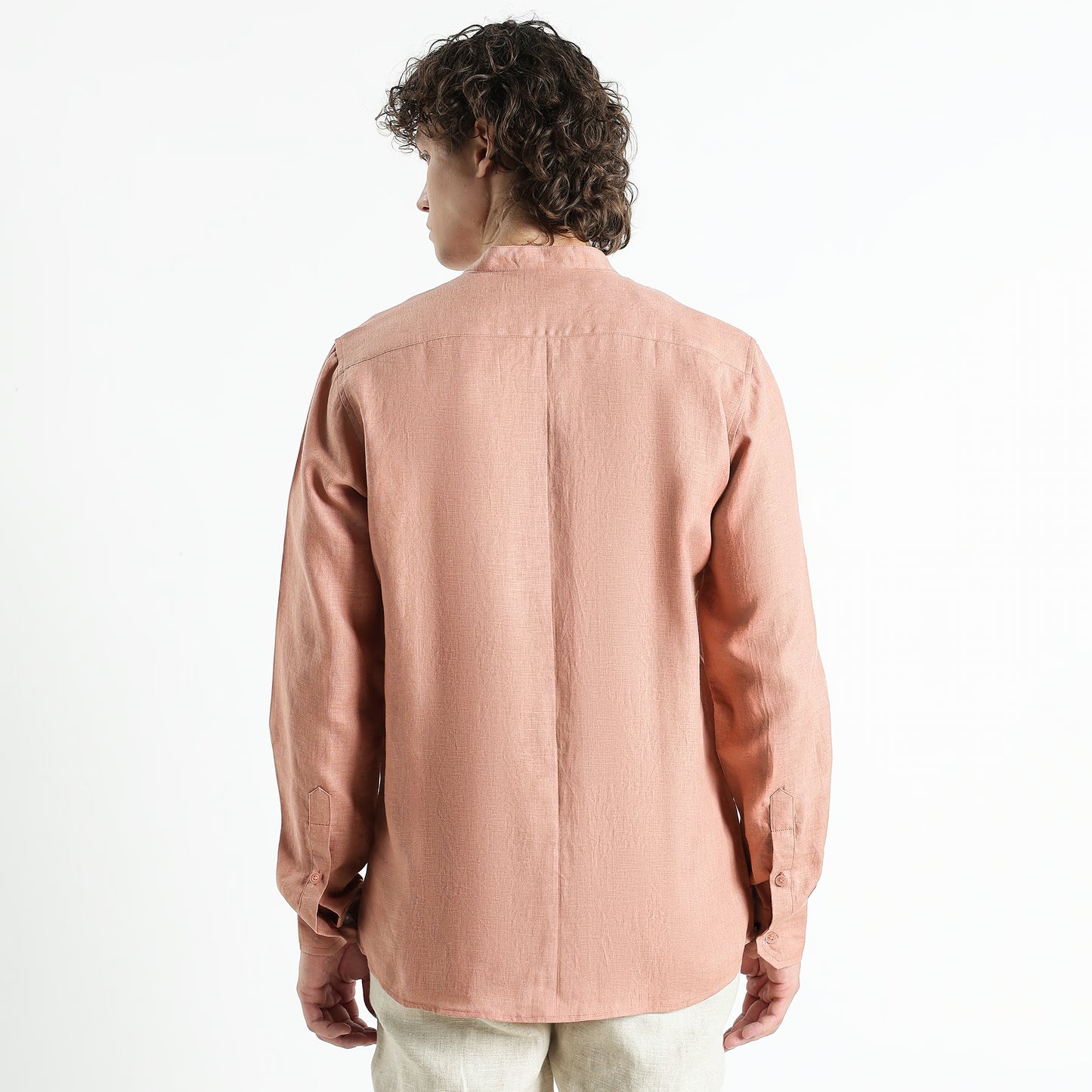 Ruvido – Premium Curved Yoke Linen Shirt – Clay