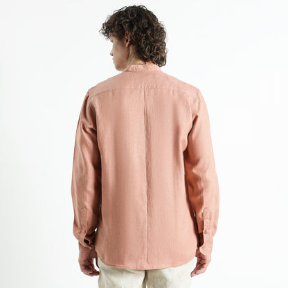 Ruvido – Premium Curved Yoke Linen Shirt – Clay