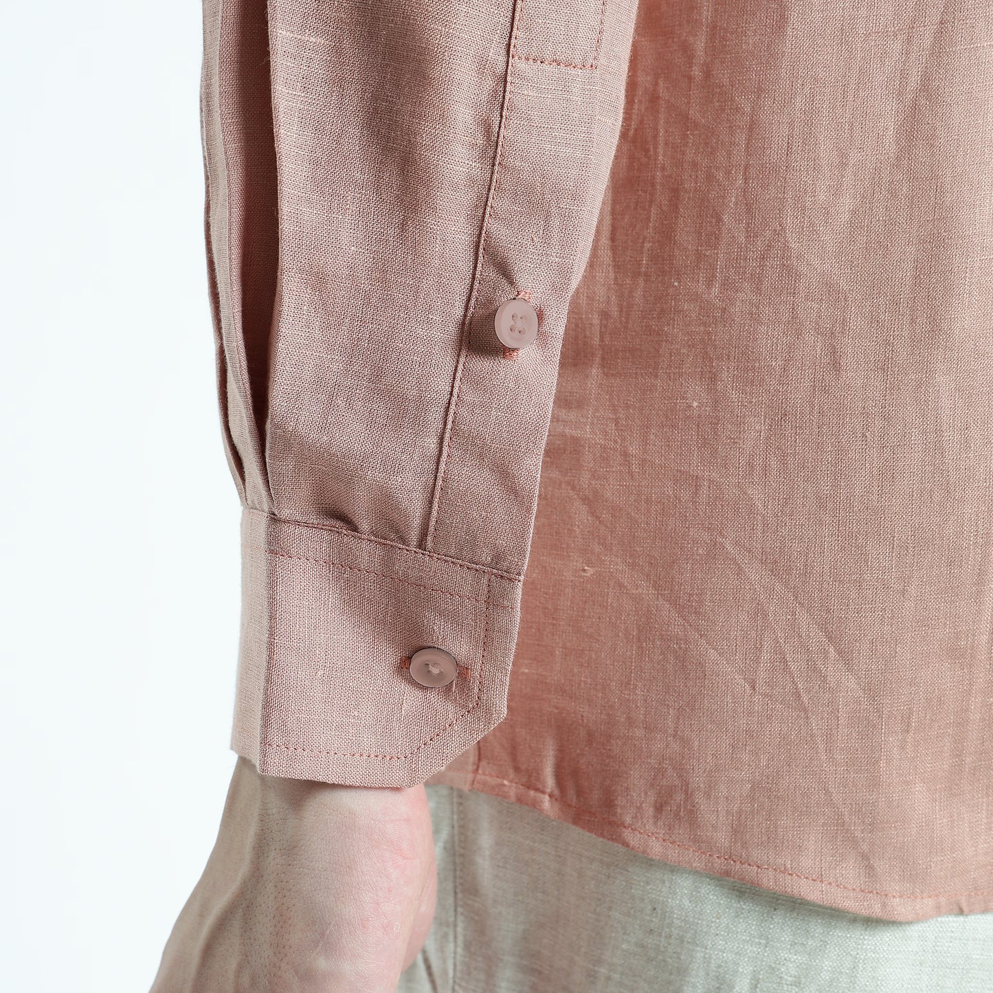 Ruvido – Premium Curved Yoke Linen Shirt – Clay