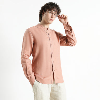 Ruvido – Premium Curved Yoke Linen Shirt – Clay