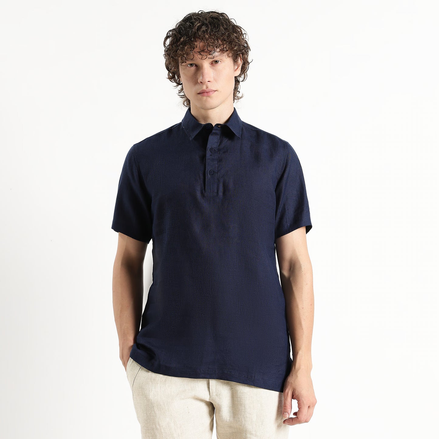Shawshank – Premium Linen Polo Shirt – Indigo