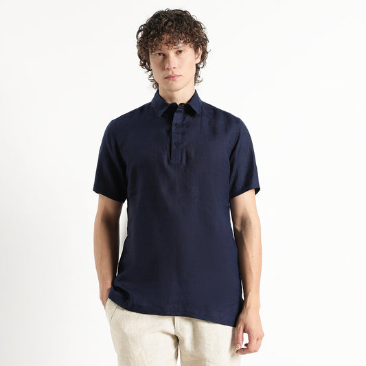 Shawshank – Premium Linen Polo Shirt – Indigo