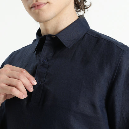 Shawshank – Premium Linen Polo Shirt – Indigo