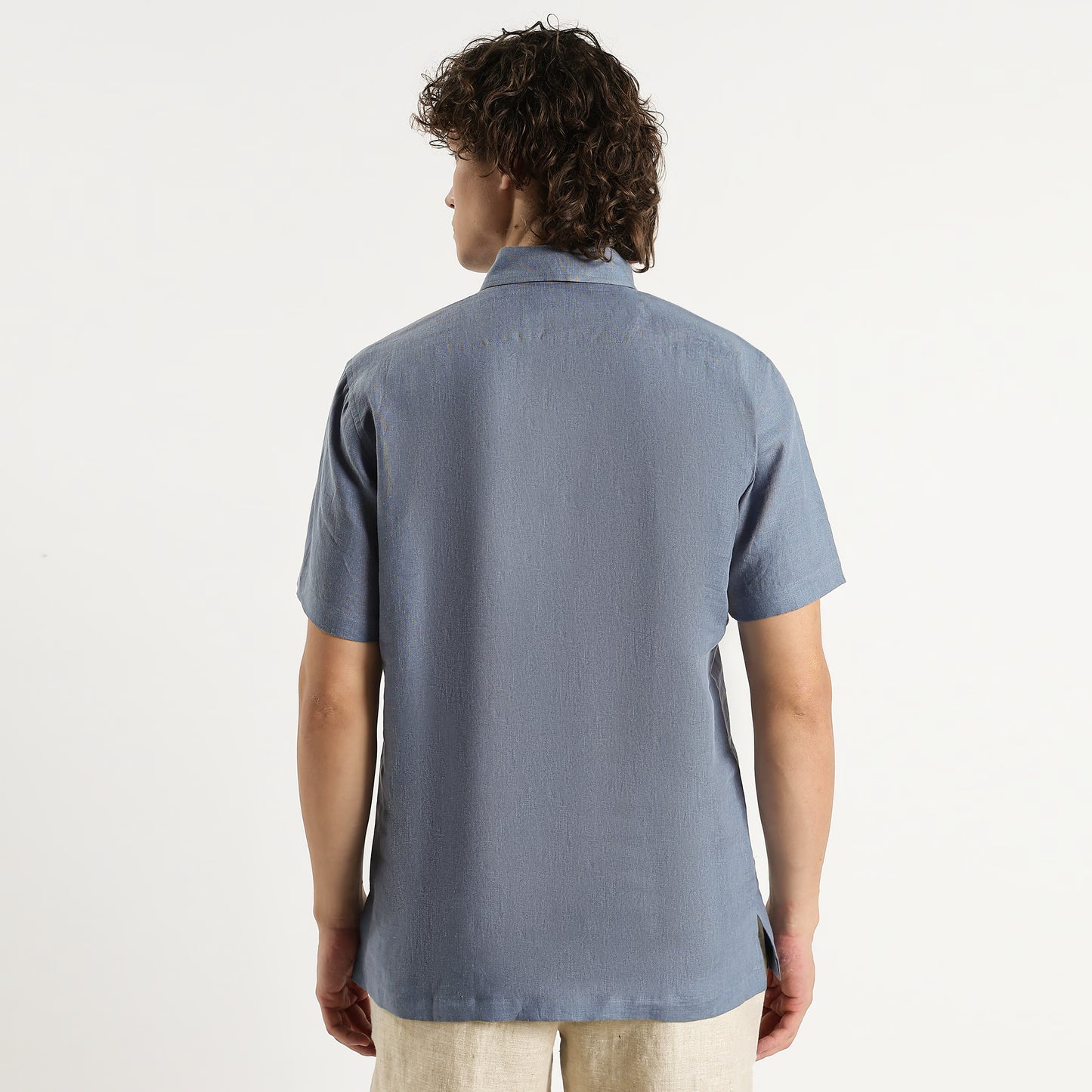 Shawshank – Premium Linen Polo Shirt – Steel Blue