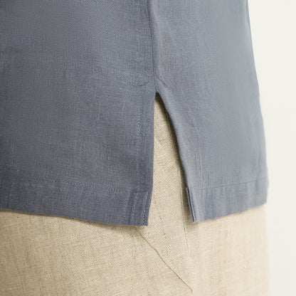 Shawshank – Premium Linen Polo Shirt – Steel Blue