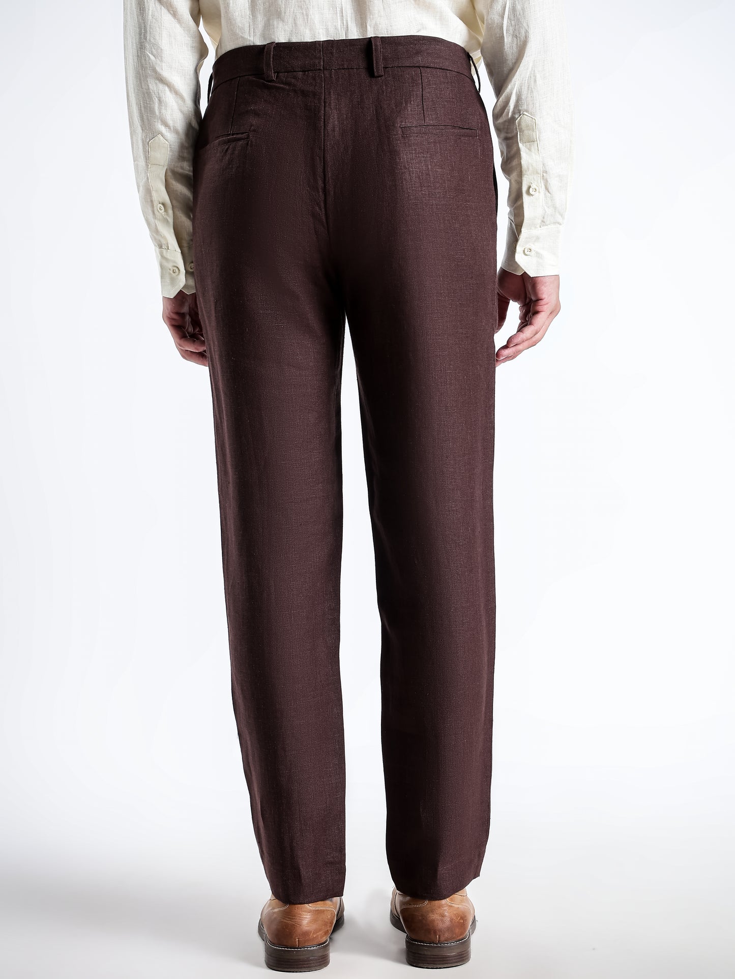 Urbano – Premium Sailor Button Linen Trousers – Coffee