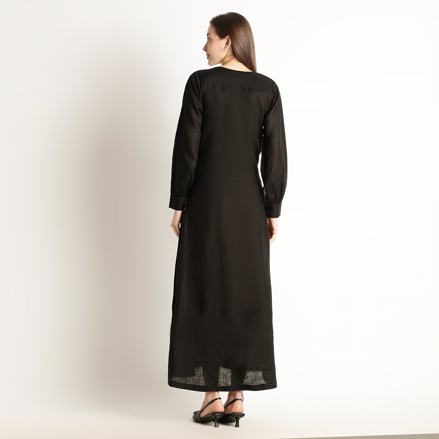 Milano – Fluid Wrap-Style Linen Dress – Noiré