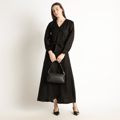 Milano – Fluid Wrap-Style Linen Dress – Noiré
