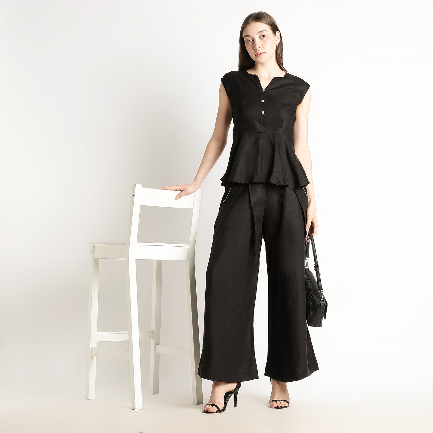 Audrey – Premium Pleated Wide-Leg Linen Trousers – Noiré