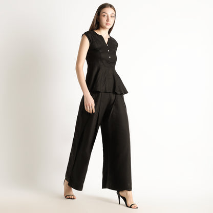 Audrey – Premium Pleated Wide-Leg Linen Trousers – Noiré