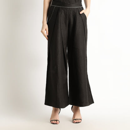 Audrey – Premium Pleated Wide-Leg Linen Trousers – Noiré