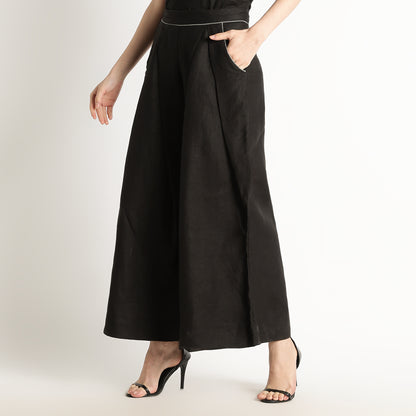 Audrey – Premium Pleated Wide-Leg Linen Trousers – Noiré